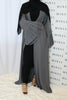 The Flare Sleeve Open Abaya - Grey