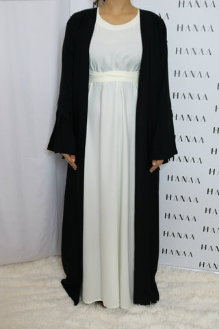The Flare Sleeve Open Abaya - Ivory