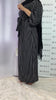 Nayla Stripe Wrap Dress - Black