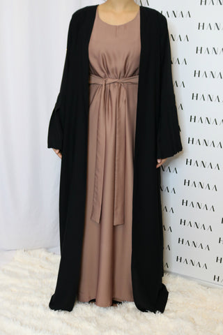Neha Silk Plisse Dress - Black