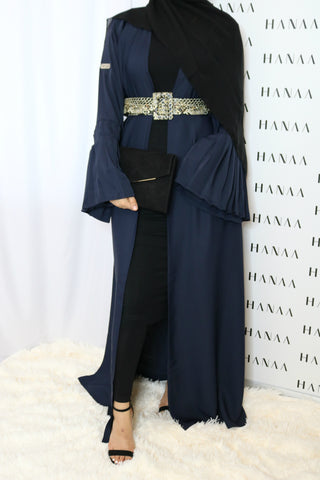 The Flare Sleeve Open Abaya - Brown