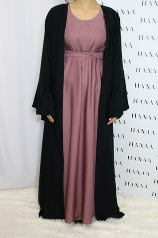 The Flare Sleeve Open Abaya - Grey